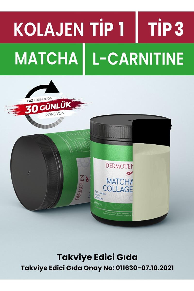 Dermoten Matcha Kolajen (tip 1, Tip 3 Kolajen, Matcha, L-karnitin) 30 X 10.000 Mg Toz Kolajen Nasıl kullanılır öğrenin ve  kullanıcı yorumlarına gözatın.