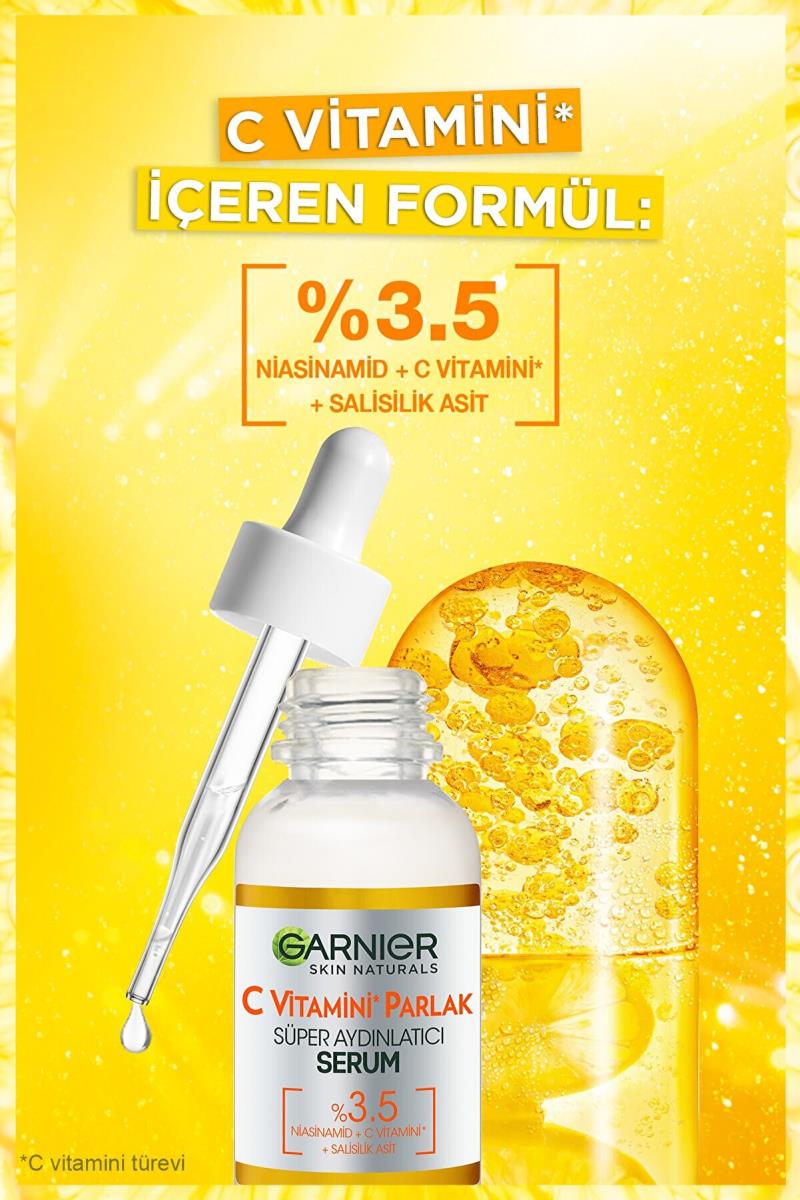 Garnier C Vitamini Parlak Süper Aydınlatıcı Serum 30ml Nasıl kullanılır öğrenin ve  kullanıcı yorumlarına gözatın.