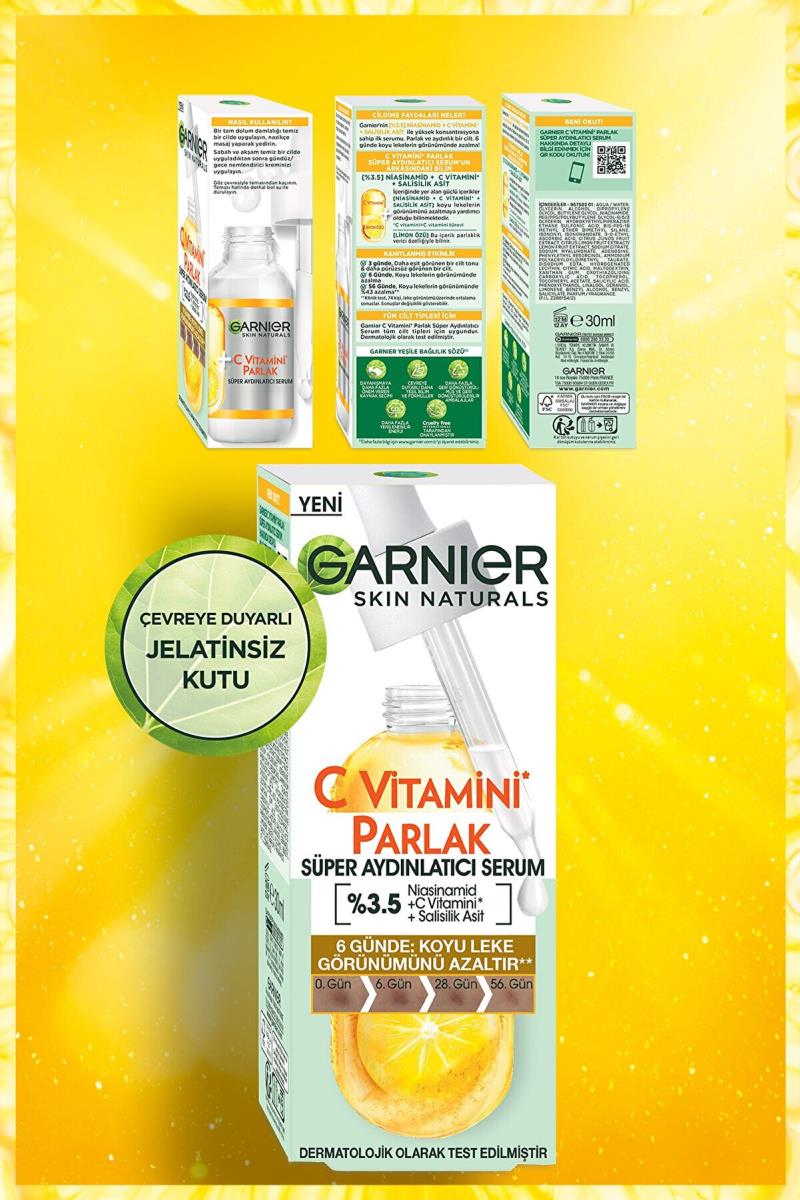 Garnier C Vitamini Parlak Süper Aydınlatıcı Serum 30ml Nasıl kullanılır öğrenin ve  kullanıcı yorumlarına gözatın.