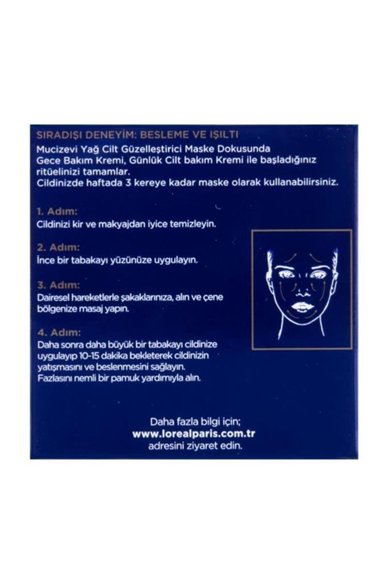 L'Oreal Paris Paris Mucizevi Yağ Cilt Güzelleştirici Gece Bakım Kremi Nasıl kullanılır öğrenin ve  kullanıcı yorumlarına gözatın.