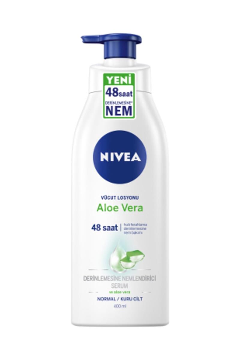 Nivea Aloe Vera Vücut Losyonu 400ml,Normal /Kuru Ciltler,Nemlendirici Serum ile 48 Saat Nem Nasıl kullanılır öğrenin ve  kullanıcı yorumlarına gözatın.
