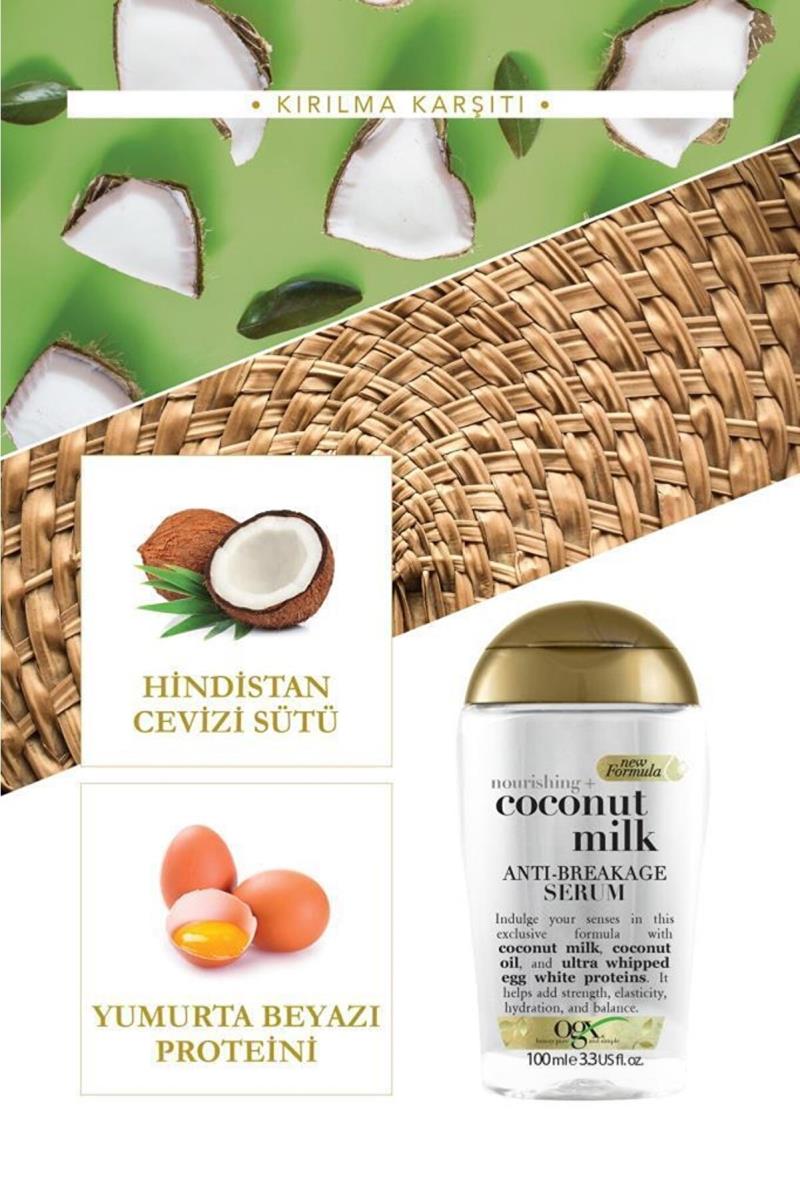 OGX Besleyici ve Kırılma Karşıtı Sülfatsız Coconut Milk Serum 100 ml Nasıl kullanılır öğrenin ve  kullanıcı yorumlarına gözatın.