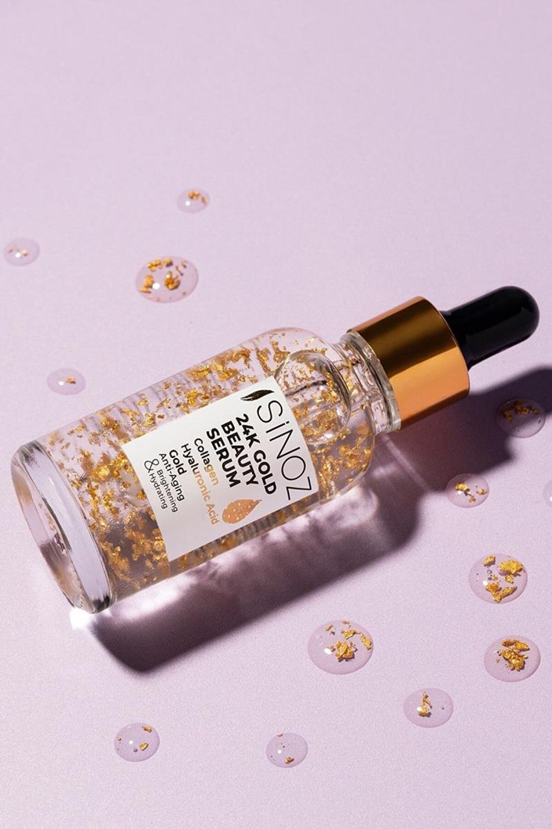 Sinoz 24K Altın Parçacıklı Kırışıklık Karşıtı Kolajen Serum 30 ML Nasıl kullanılır öğrenin ve  kullanıcı yorumlarına gözatın.